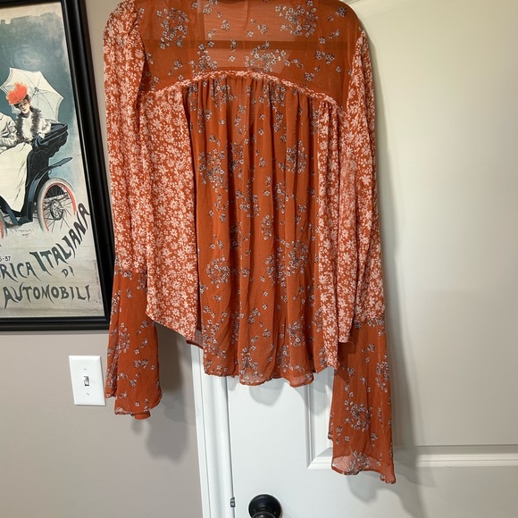 Free People Floral Blouse XL - Picture 2 of 8